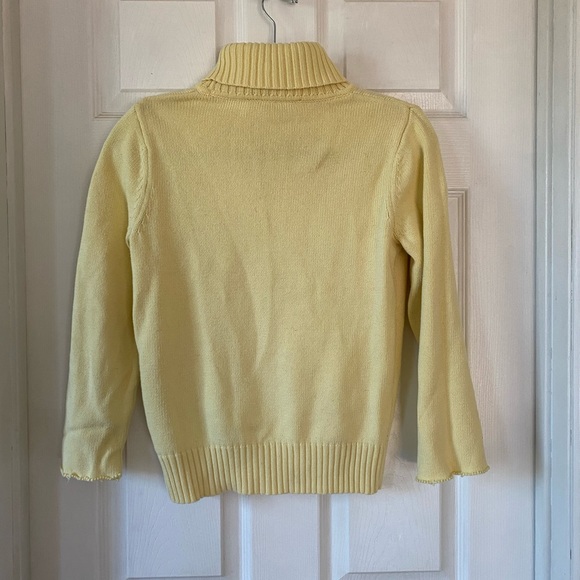 CROFT & BARROW Lemon Yellow 100% cotton Turtleneck Sweater - Picture 2 of 4